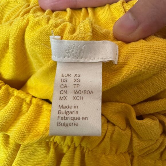 H&M yellow off-shoulder mini dress size US XS - Picture 5 of 5